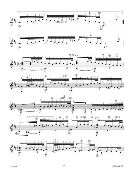 J.S. Bach Allemande BWV 1012-6th. suite cello guitar arr.: P.J. Gómez & H. Navarro edition