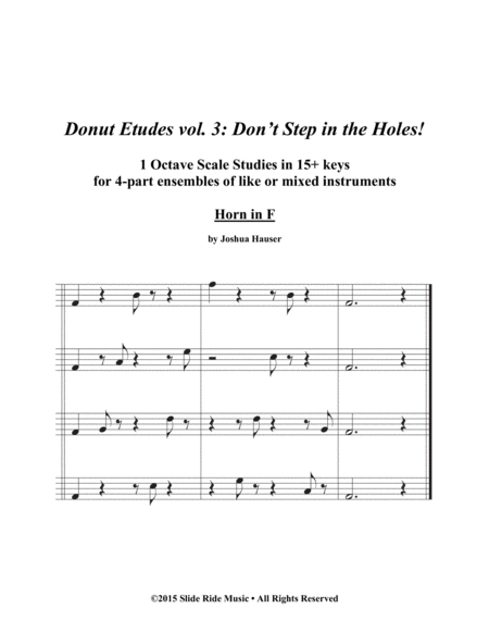 Donut Etudes vol. 3: Don’t Step in the Holes! – Horn Quartet