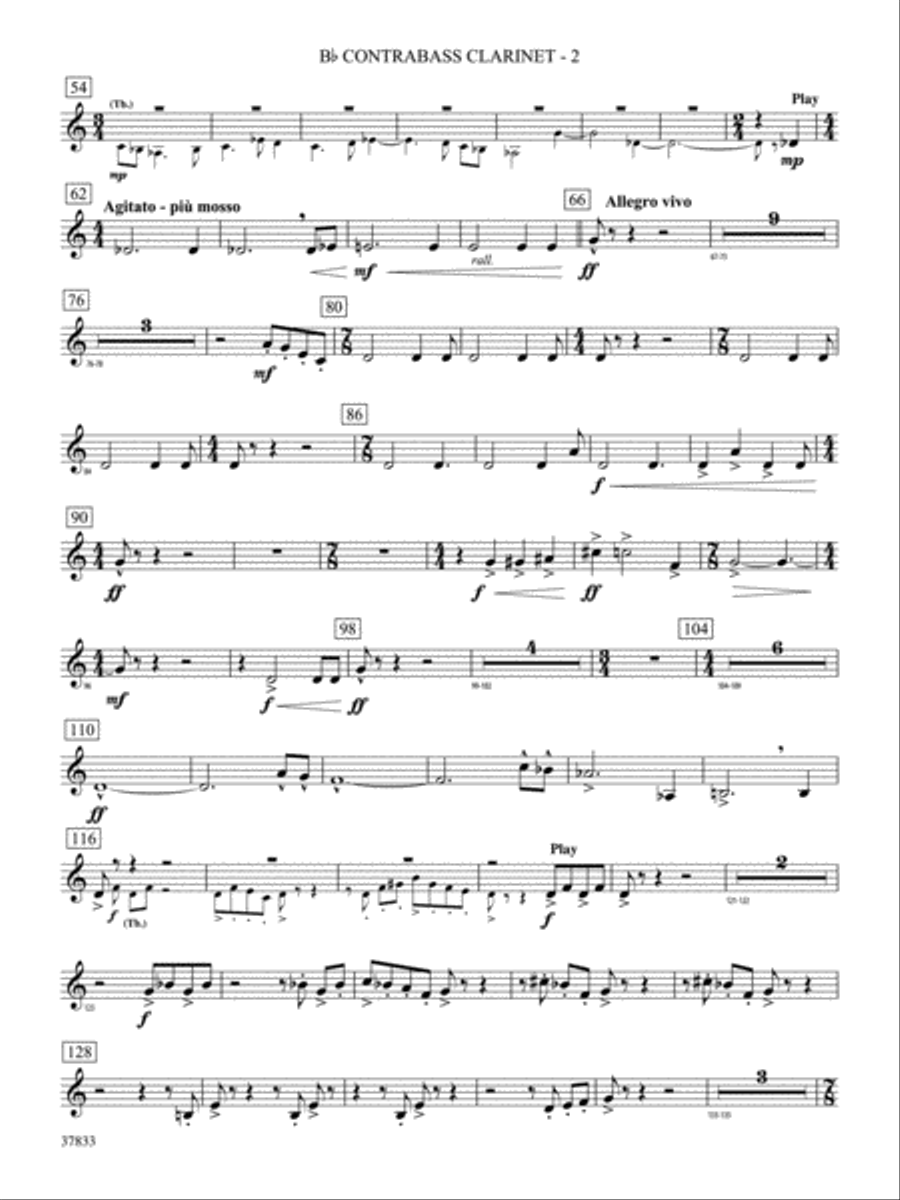 Symphonic Essay: B-flat Contrabass Clarinet Concert Band scores gallery preview page 2