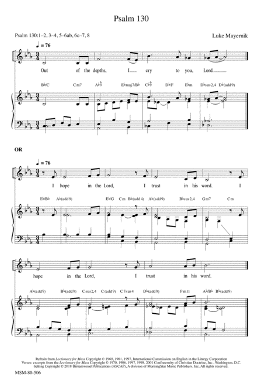 Psalm 130 Psalm 130 4-Part scores gallery preview page 1