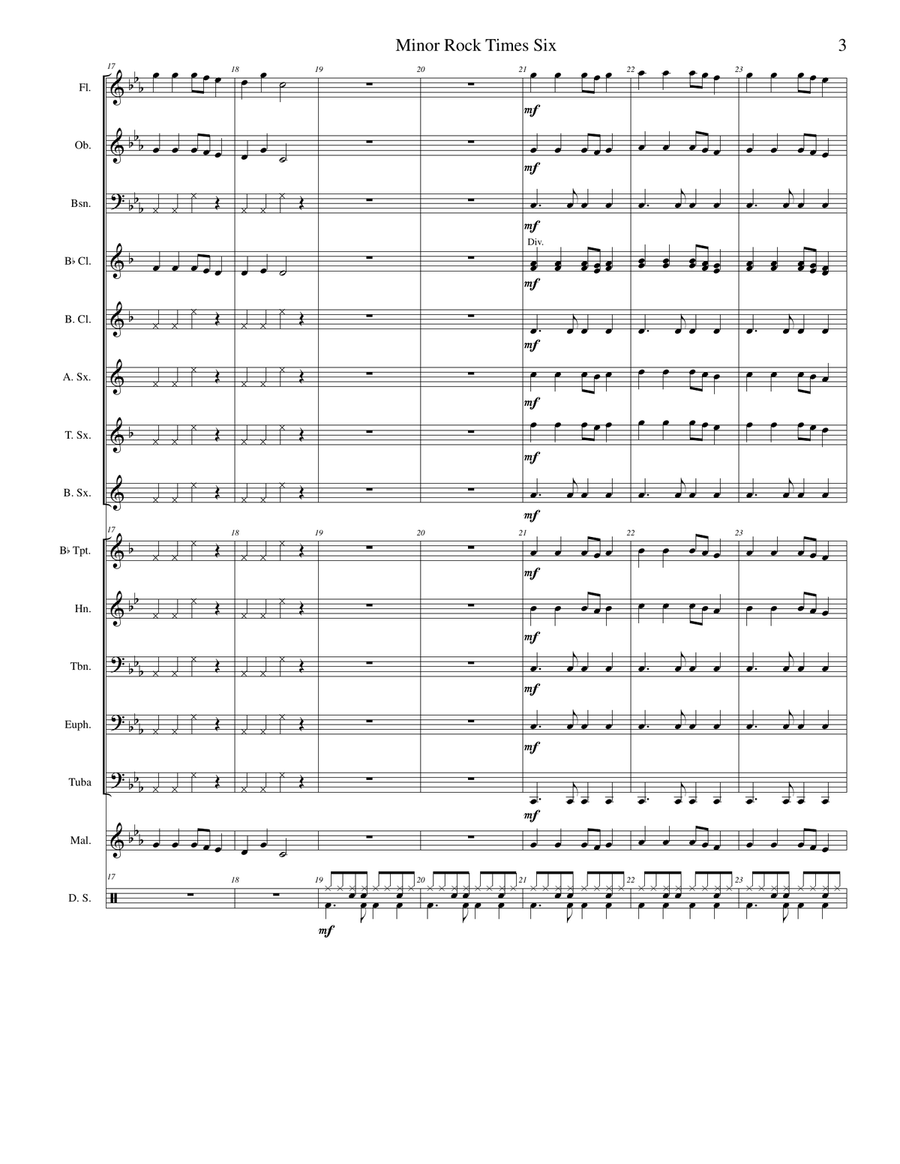 Minor Rock Times Six Concert Band scores gallery preview page 4