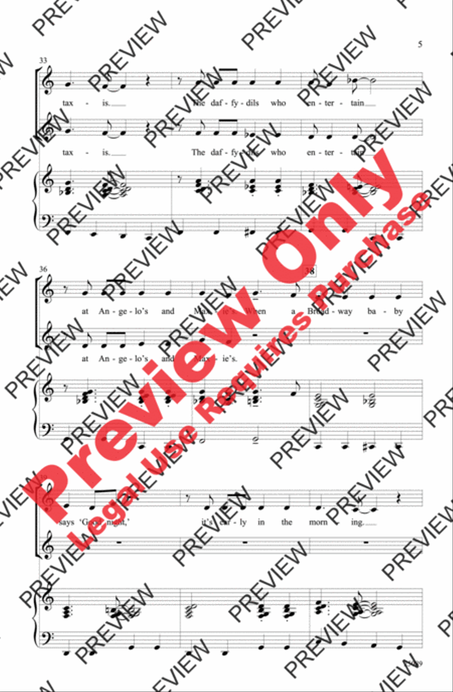 Lullaby of Broadway (and Forty-Second Street) 2-Part scores gallery preview page 5