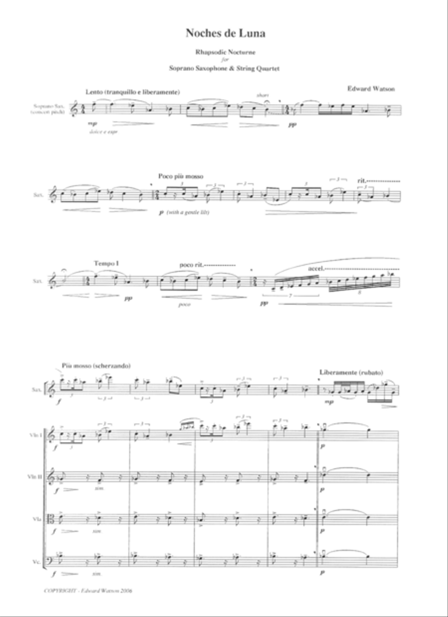 Noches Da Luna Noches Da Luna Soprano Saxophone scores gallery preview page 2
