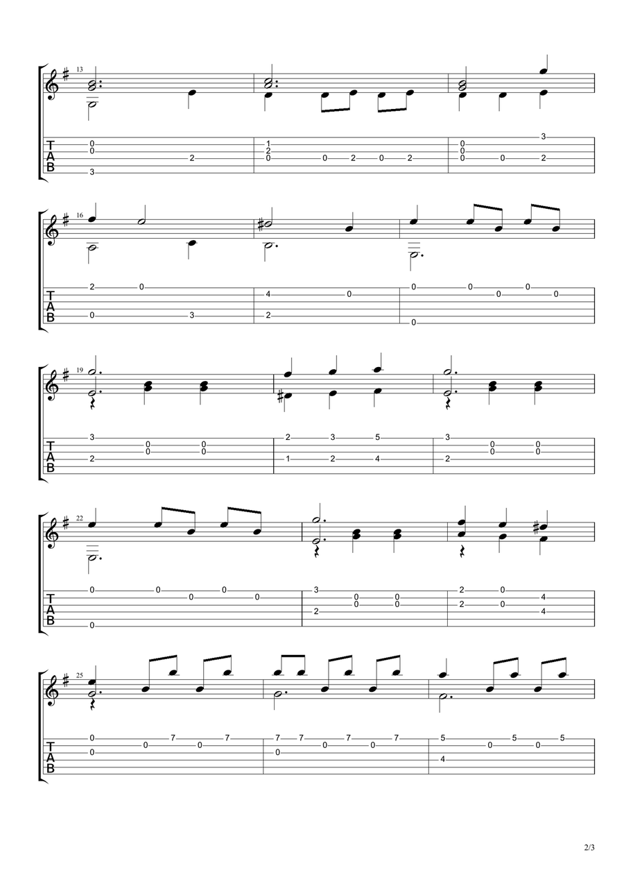 Celeste y Blanco Guitar Tablature scores gallery preview page 2