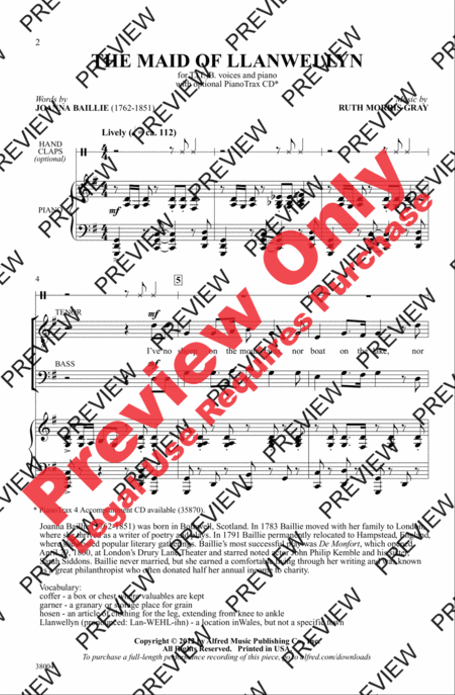 The Maid of Llanwellyn The Maid of Llanwellyn Men's Choir scores gallery preview page 2