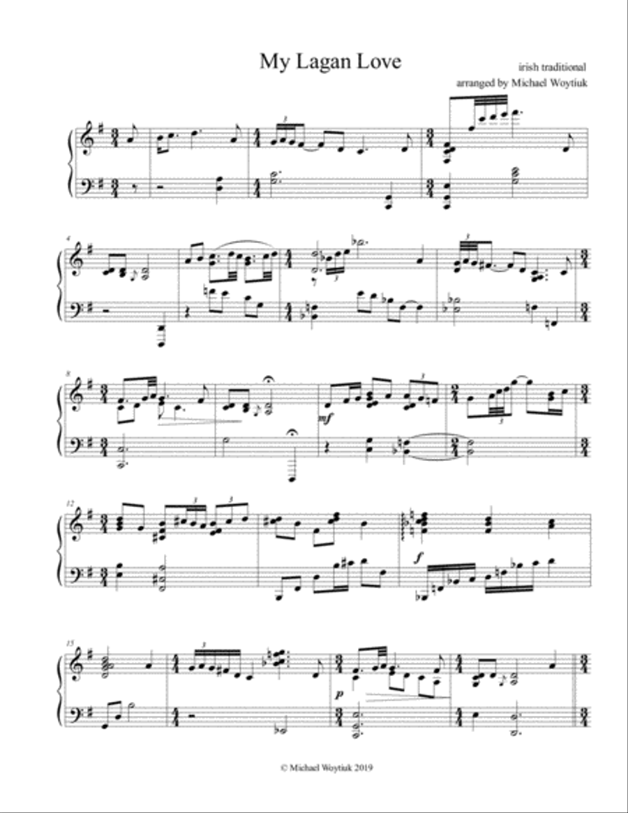 My Lagan Love Piano Solo scores gallery preview page 1