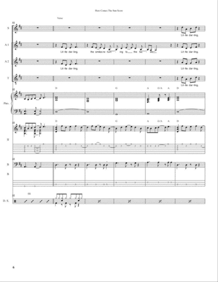 Here Comes The Sun Here Comes The Sun Jazz Ensemble scores gallery preview page 6