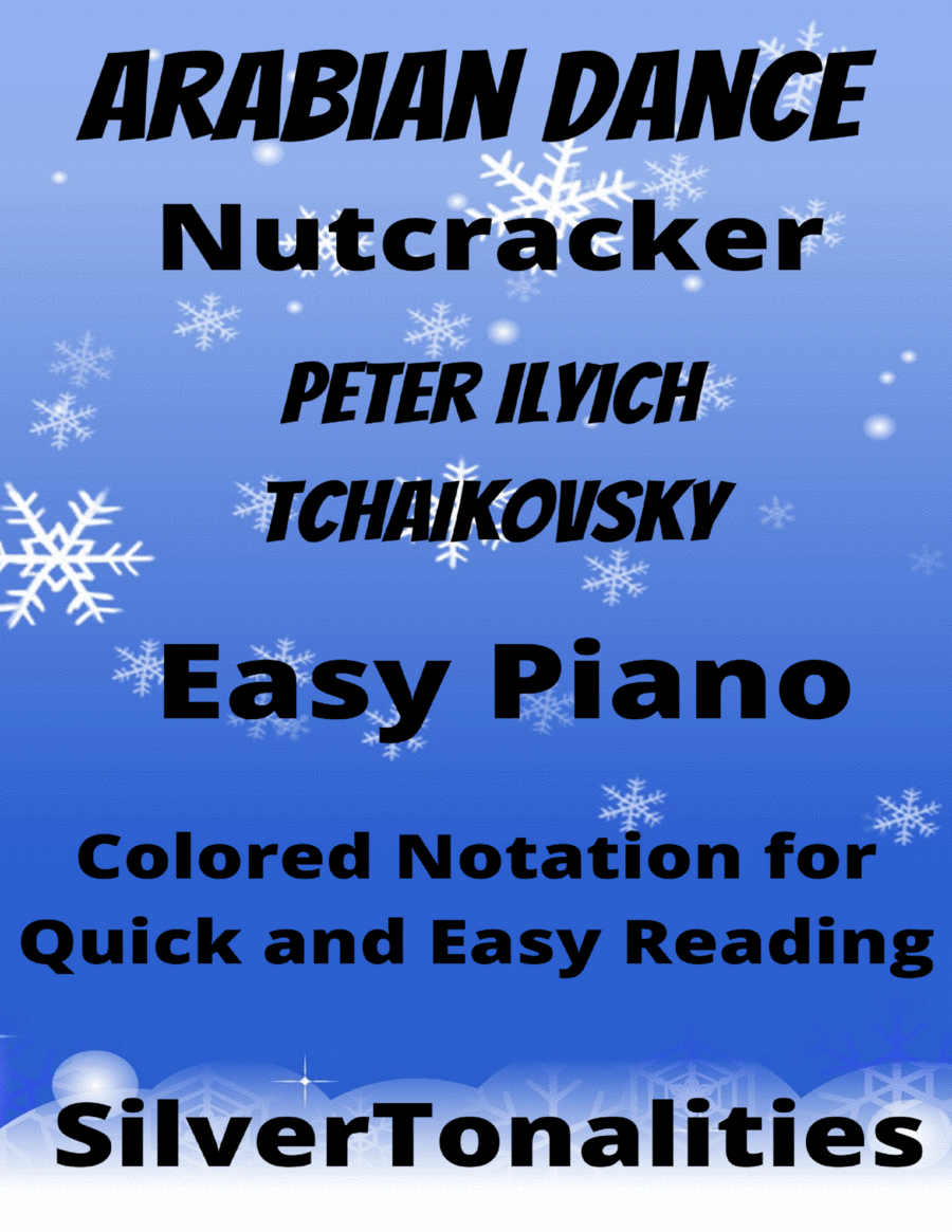 Arabian Dance Nutcracker Suite Easy Piano Sheet Music with Colored Notation