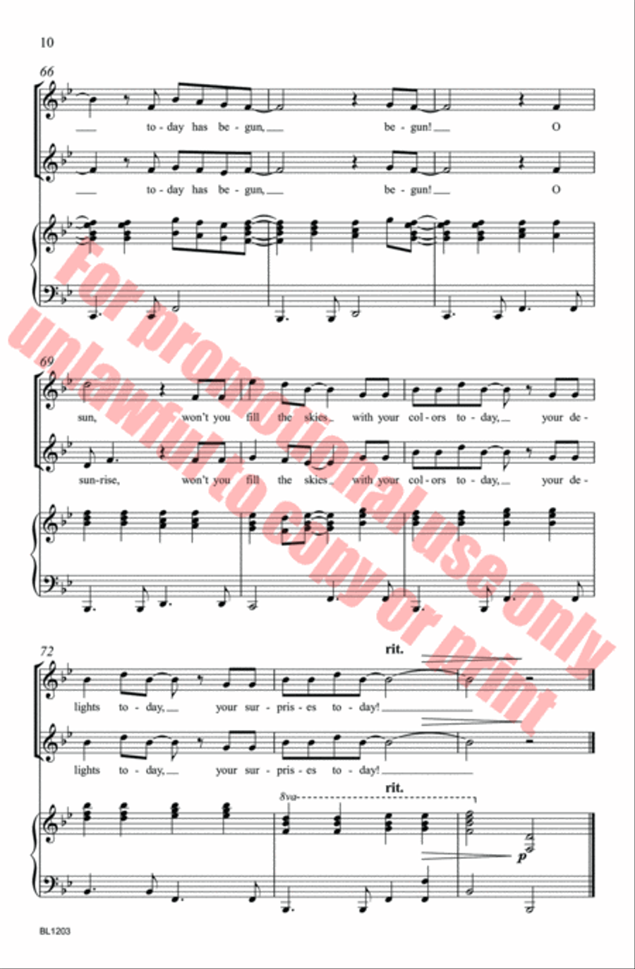 O Sunrise Choir scores gallery preview page 10
