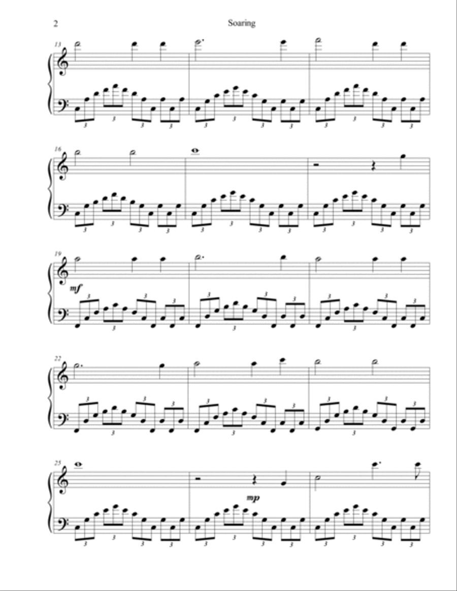 Soaring Soaring Piano Solo scores gallery preview page 2