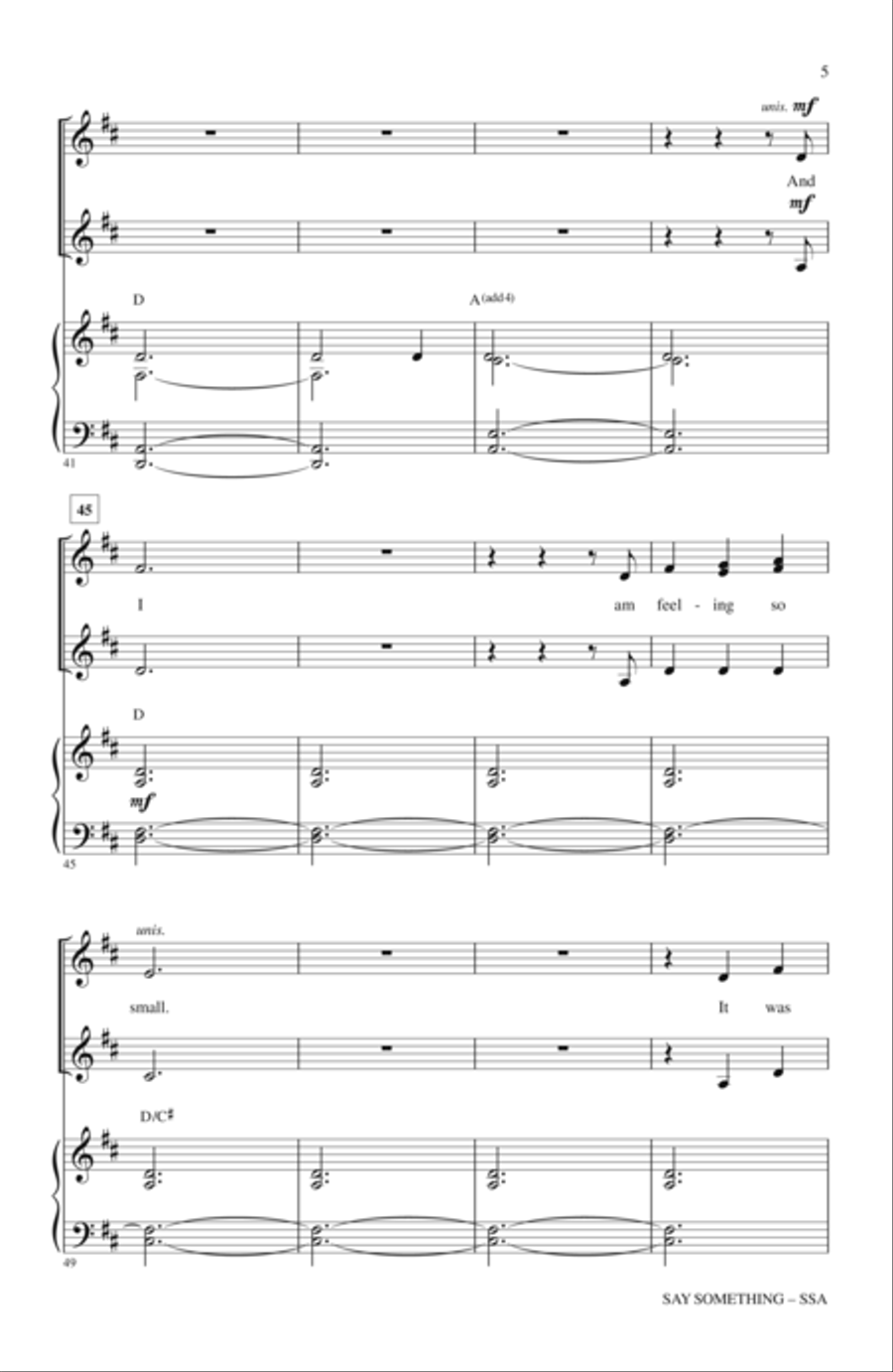 Say Something SSA scores gallery preview page 4