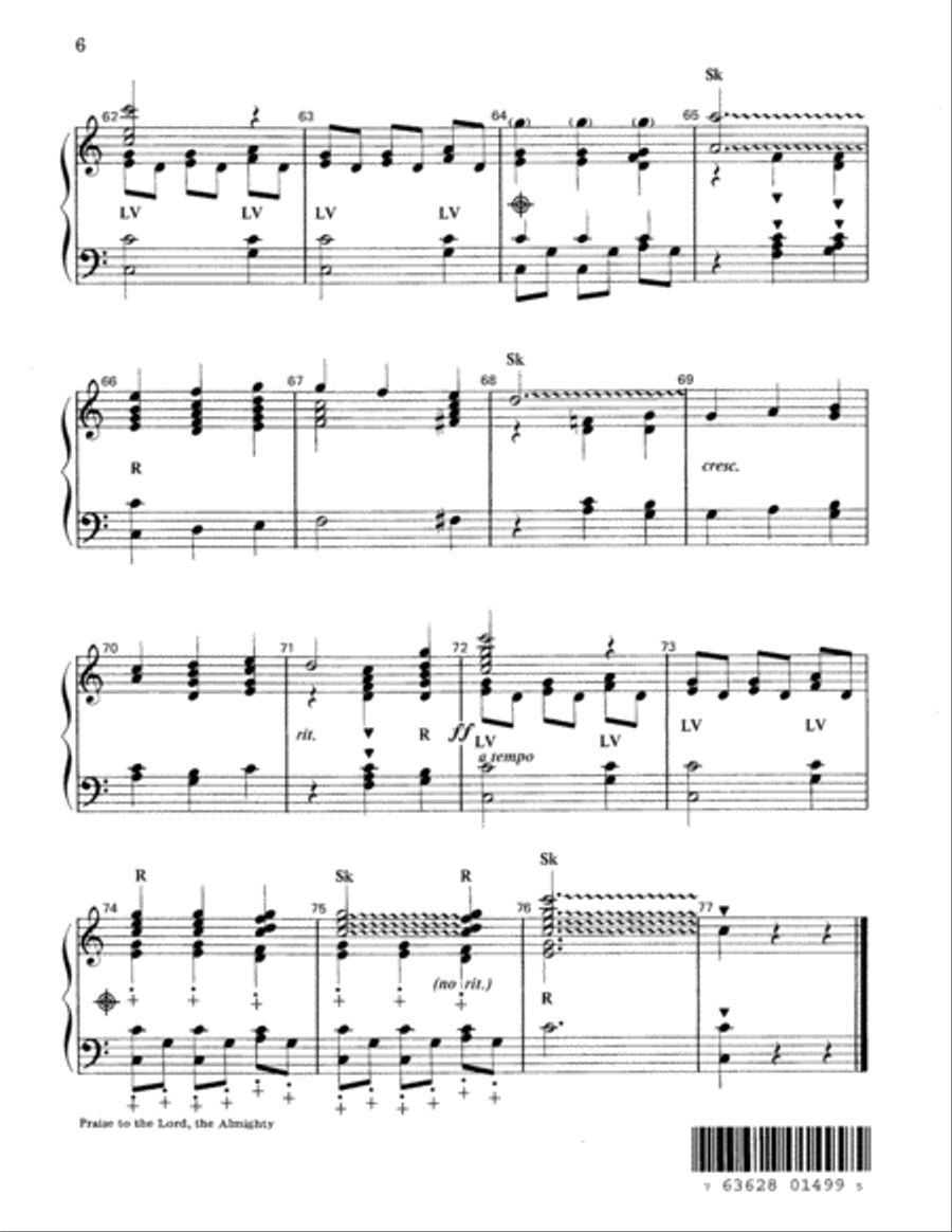 Praise to the Lord the Almighty 3-Octaves scores gallery preview page 7