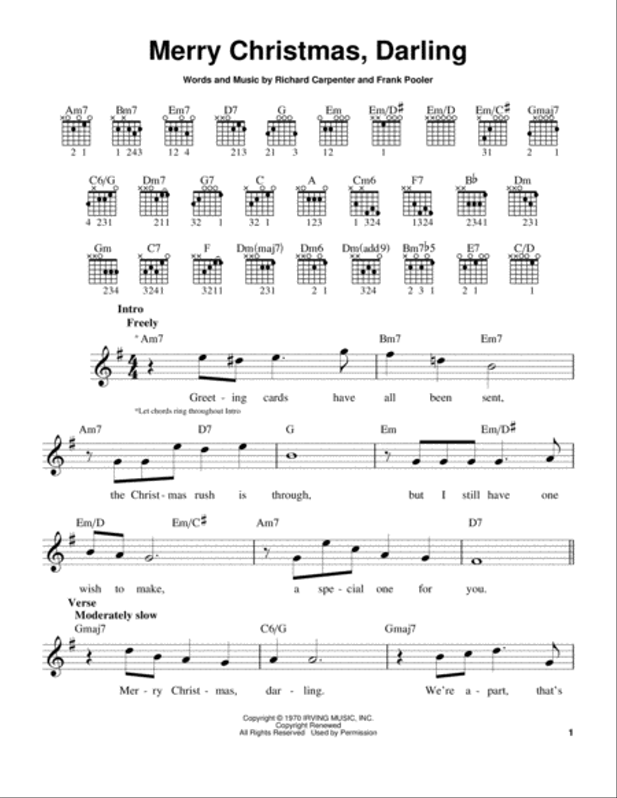 Darling, Merry Christmas Acoustic Guitar scores gallery preview page 1