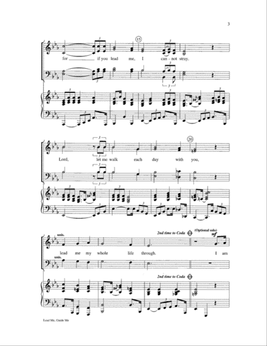 Lead Me, Guide Me 4-Part scores gallery preview page 3