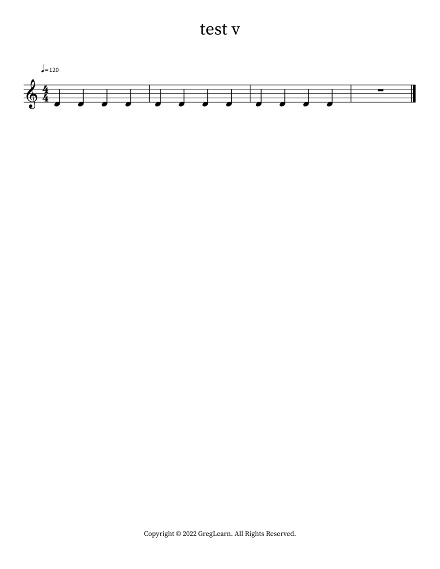 test v Piano Solo scores gallery preview page 1