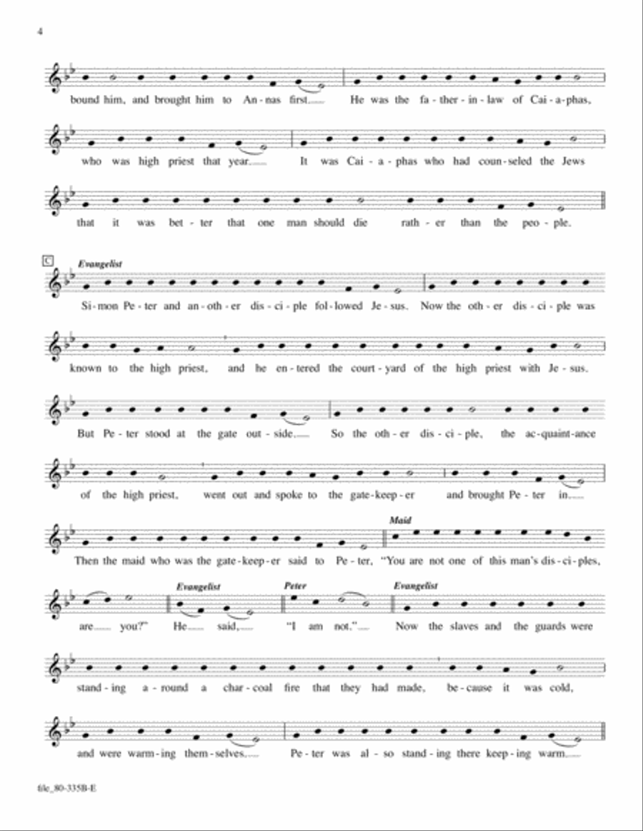The Passion of Our Lord Jesus Christ according to John (Version without Choir) (Downloadable Version without Choir) Choir scores gallery preview page 4