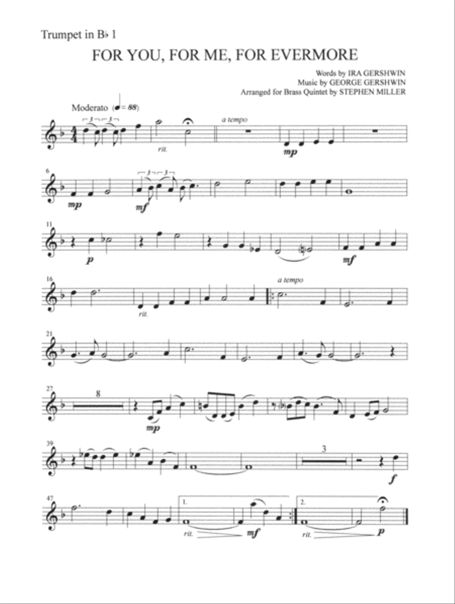 For You, For Me, For Evermore Brass Ensemble scores gallery preview page 5