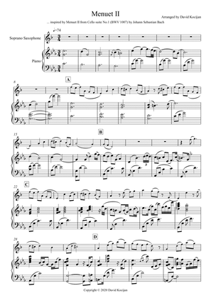 Menuet II - EASY (soprano sax & piano)