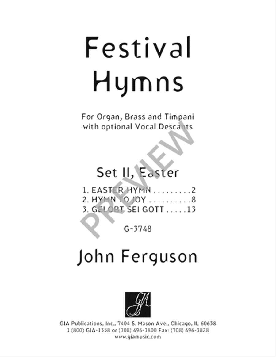 Festival Hymns for Organ, Brass, and Timpani - Volume 2, Easter Trombone scores gallery preview page 3