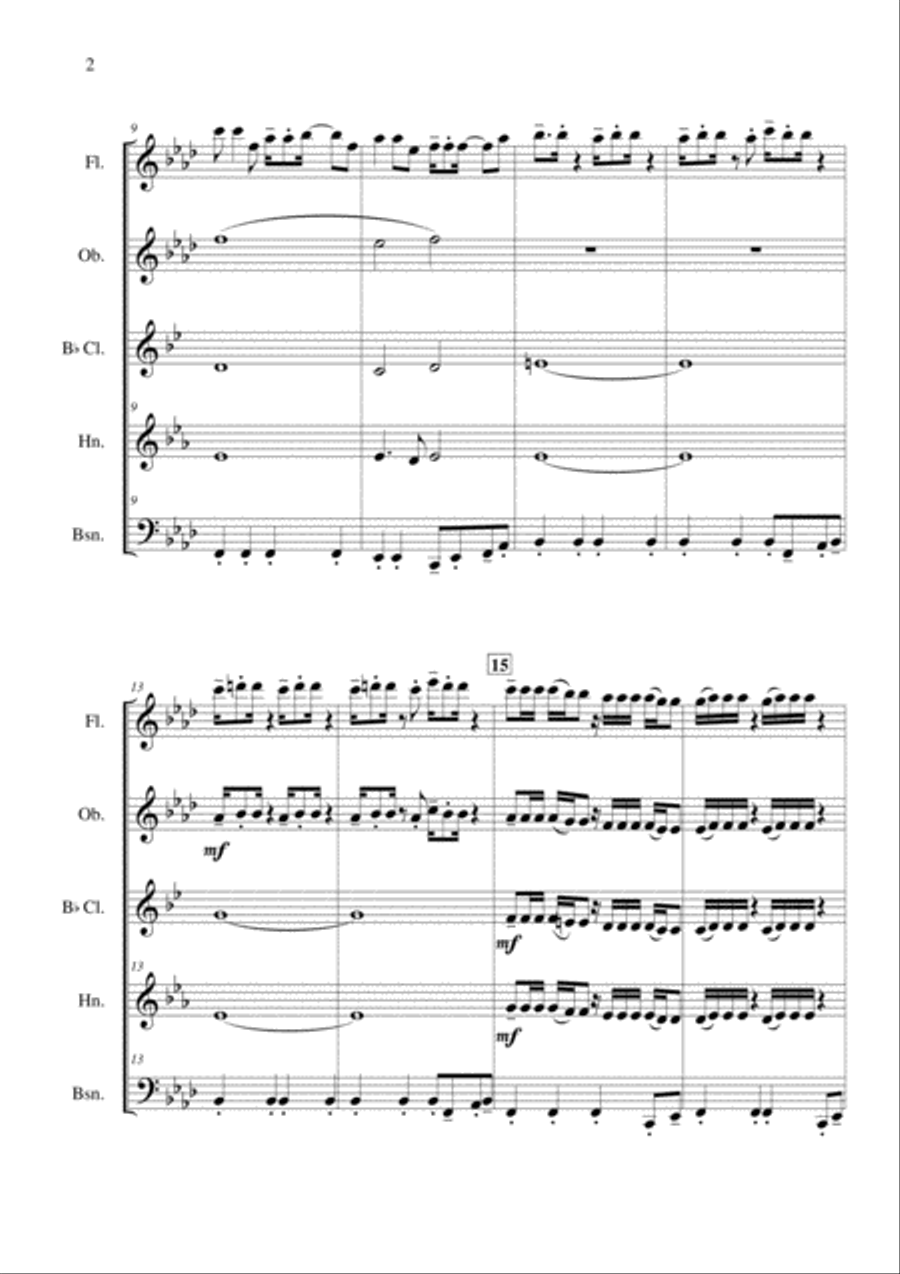 Stayin' Alive from the Motion Picture SATURDAY NIGHT FEVER Woodwind Quintet scores gallery preview page 3