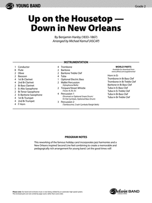 Book cover for Up on the Housetop--Down in New Orleans: Score