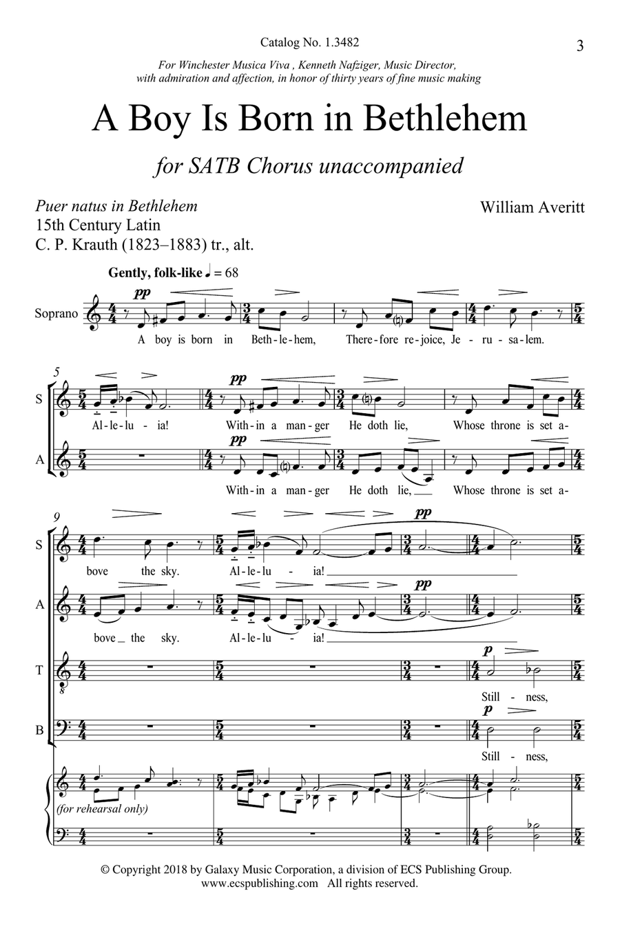 A Boy Is Born in Bethlehem 4-Part scores gallery preview page 2
