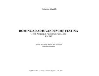 DOMINE AD ADJUVANDUM ME FESTINA - RV 593 - Arr. for Trio String, SATB Choir and Organ
