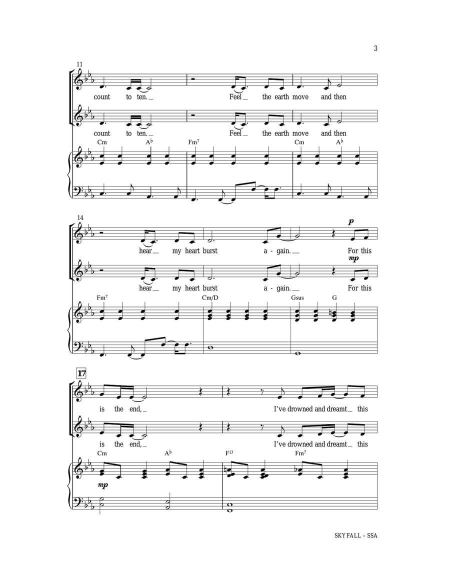 Skyfall (arr. Paul Langford) SSA scores gallery preview page 2