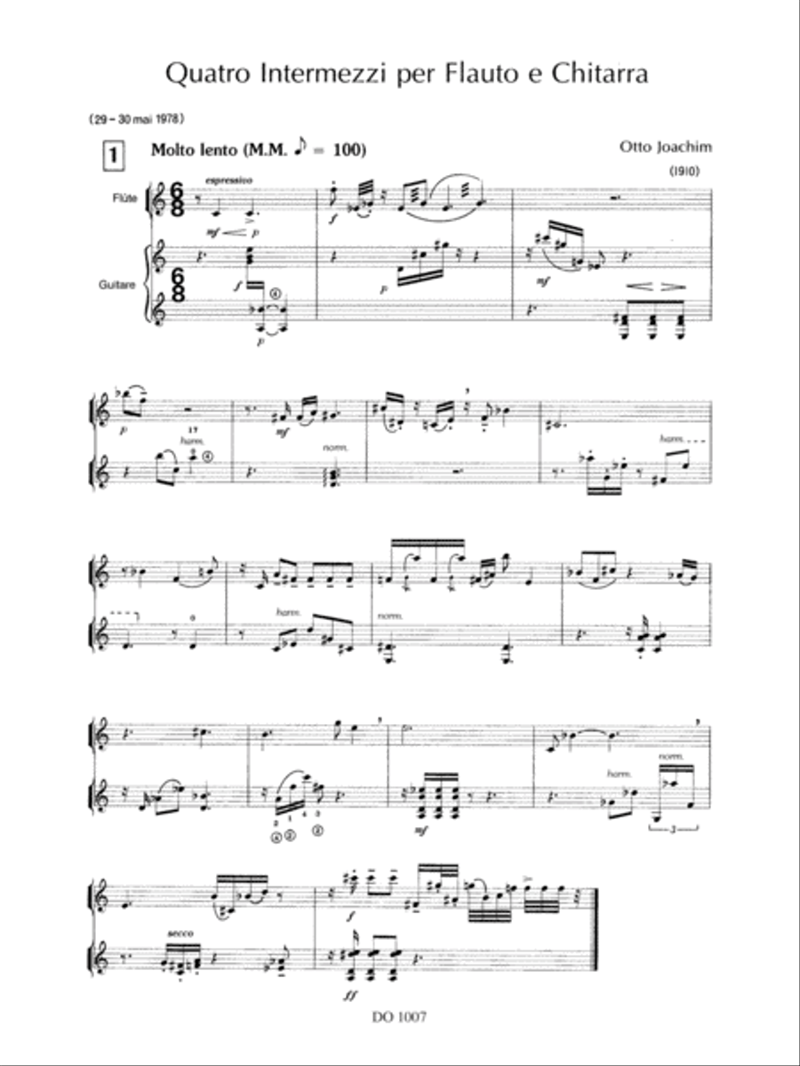 Quatro Intermezzi per Flauto e Chitarra Flute scores gallery preview page 3