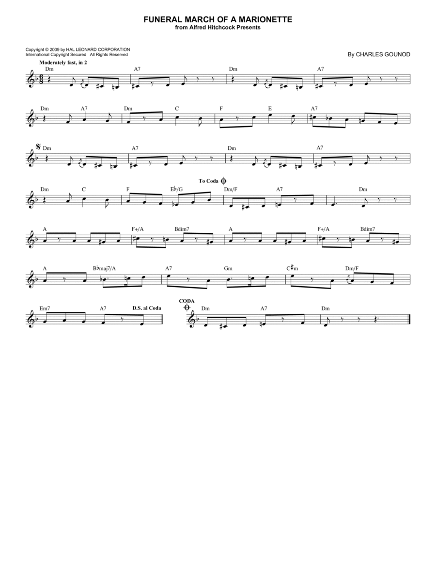 Funeral March Of A Marionette Piano scores gallery preview page 1