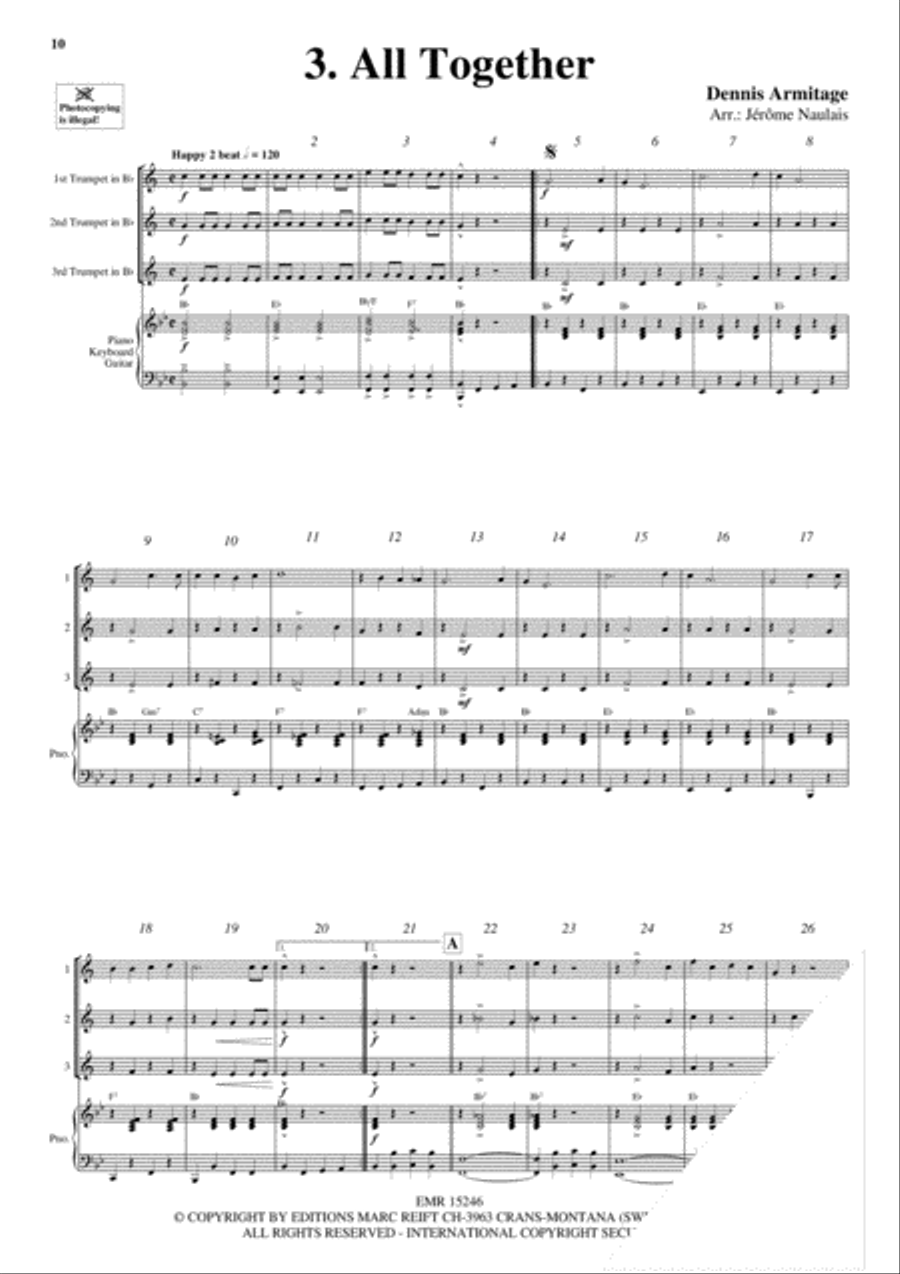 3 Trumpets & Piano Vol. 2 Trumpet Trio scores gallery preview page 5