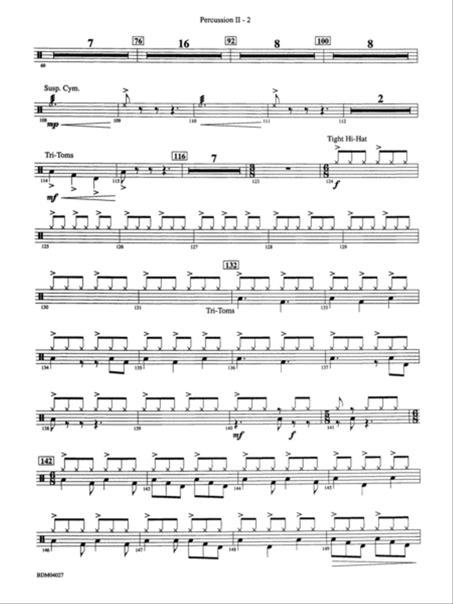 Tir Na Nog (A Celtic Legend): 2nd Percussion Concert Band scores gallery preview page 2