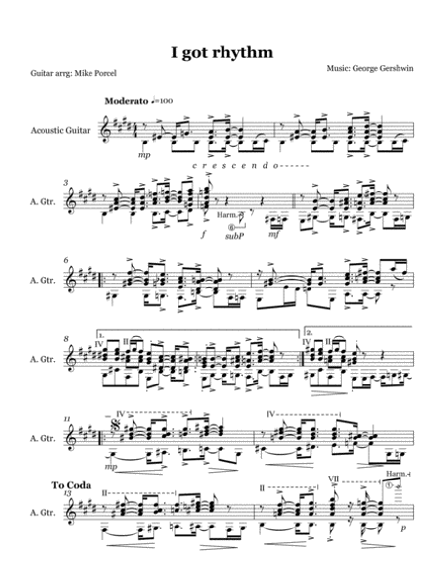 I Got Rhythm Guitar Solo scores gallery preview page 2