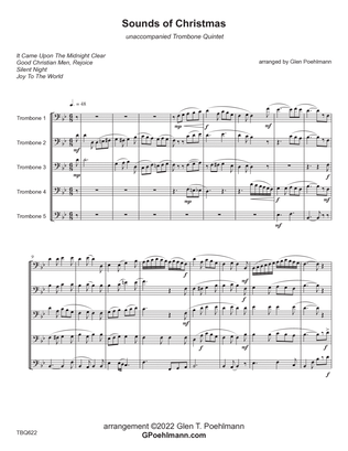 SOUNDS OF CHRISTMAS - Trombone Quintet (or Low Brass Ensemble) - unaccompanied