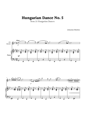 Hungarian Dance No. 5 by Brahms for Alto Recorder and Piano