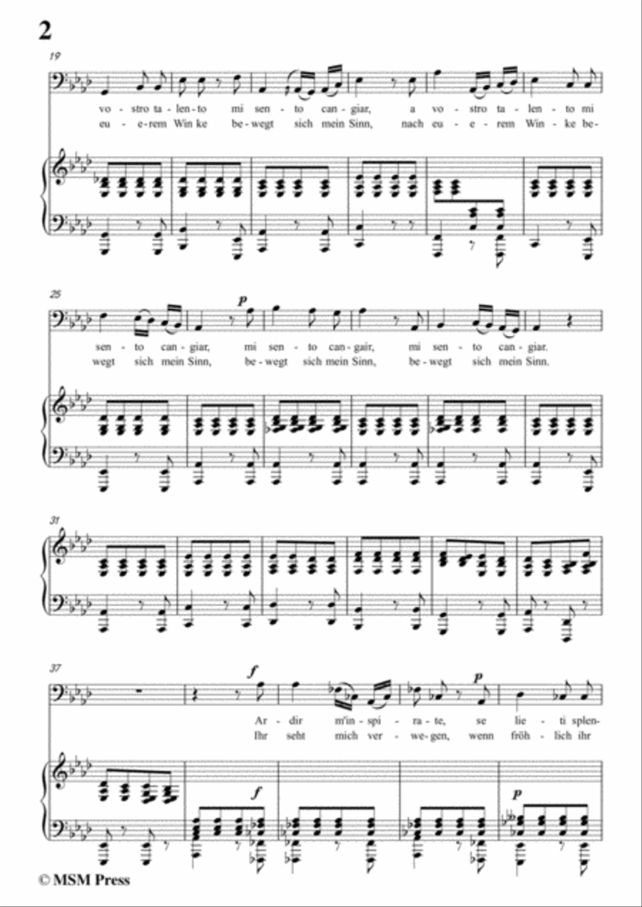 Schubert-L’incanto degli occhi,in A flat Major,Op.83,No.1,for Voice and Piano Voice Solo scores gallery preview page 4