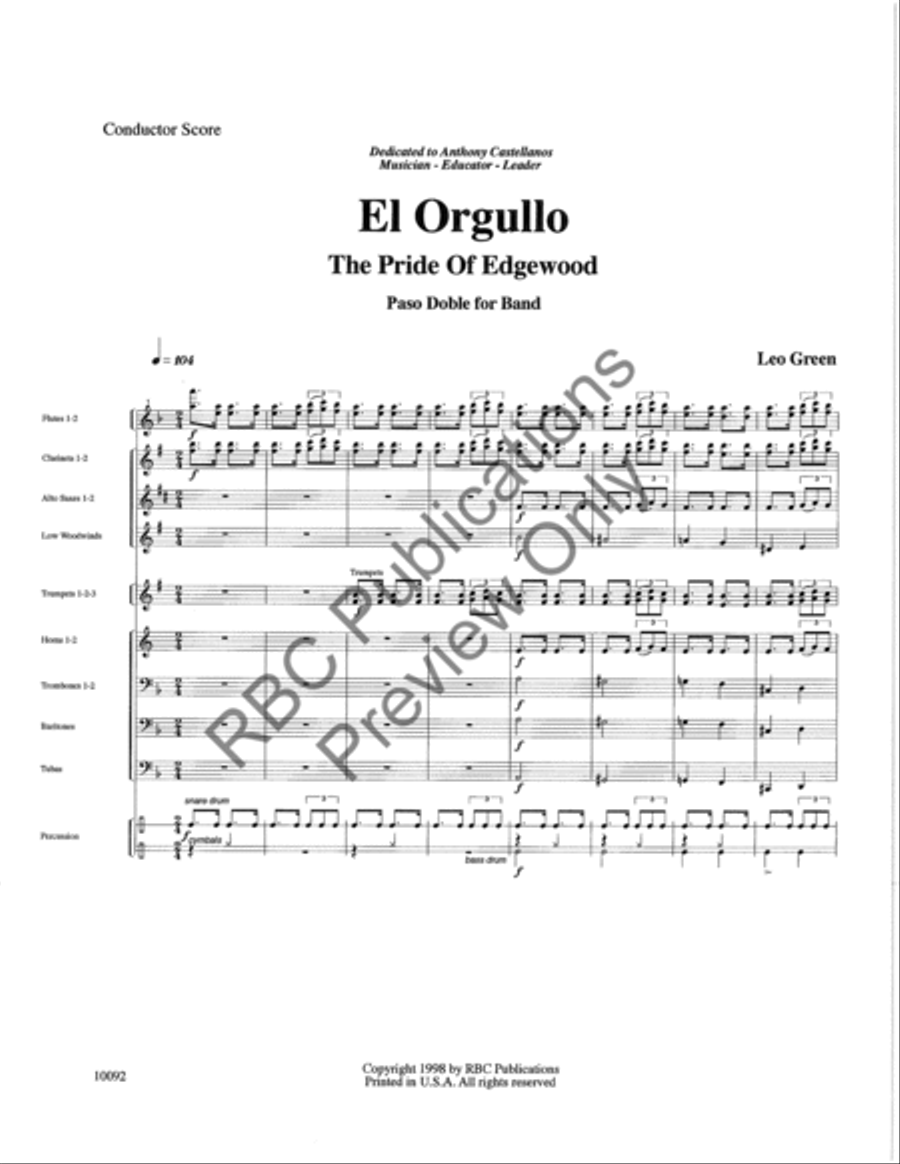 El Orgullo (Score) El Orgullo (Score) Concert Band scores gallery preview page 6