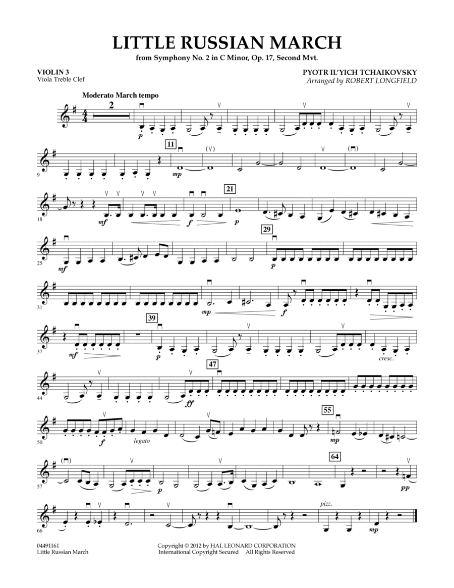 Little Russian March (from Symphony No. 2) - Violin 3 (Viola Treble Clef)