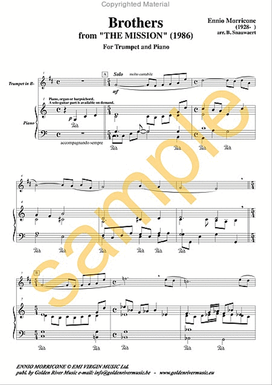 Brothers & Gabriels Oboe for trumpet Trumpet Solo scores gallery preview page 2