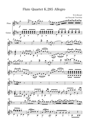 Flute Quartet K.285 Allegro Flute & Guitar