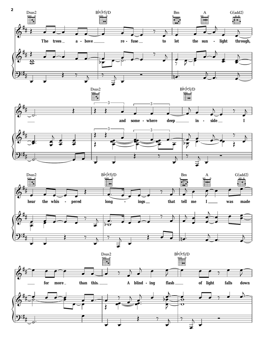 God Follower Piano, Vocal, Guitar scores gallery preview page 2