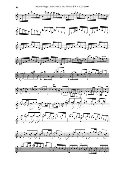 J. S. Bach: 6 Sonatas and Partitas for Solo Violin, BWV 1001-1006- arranged for solo clarinet