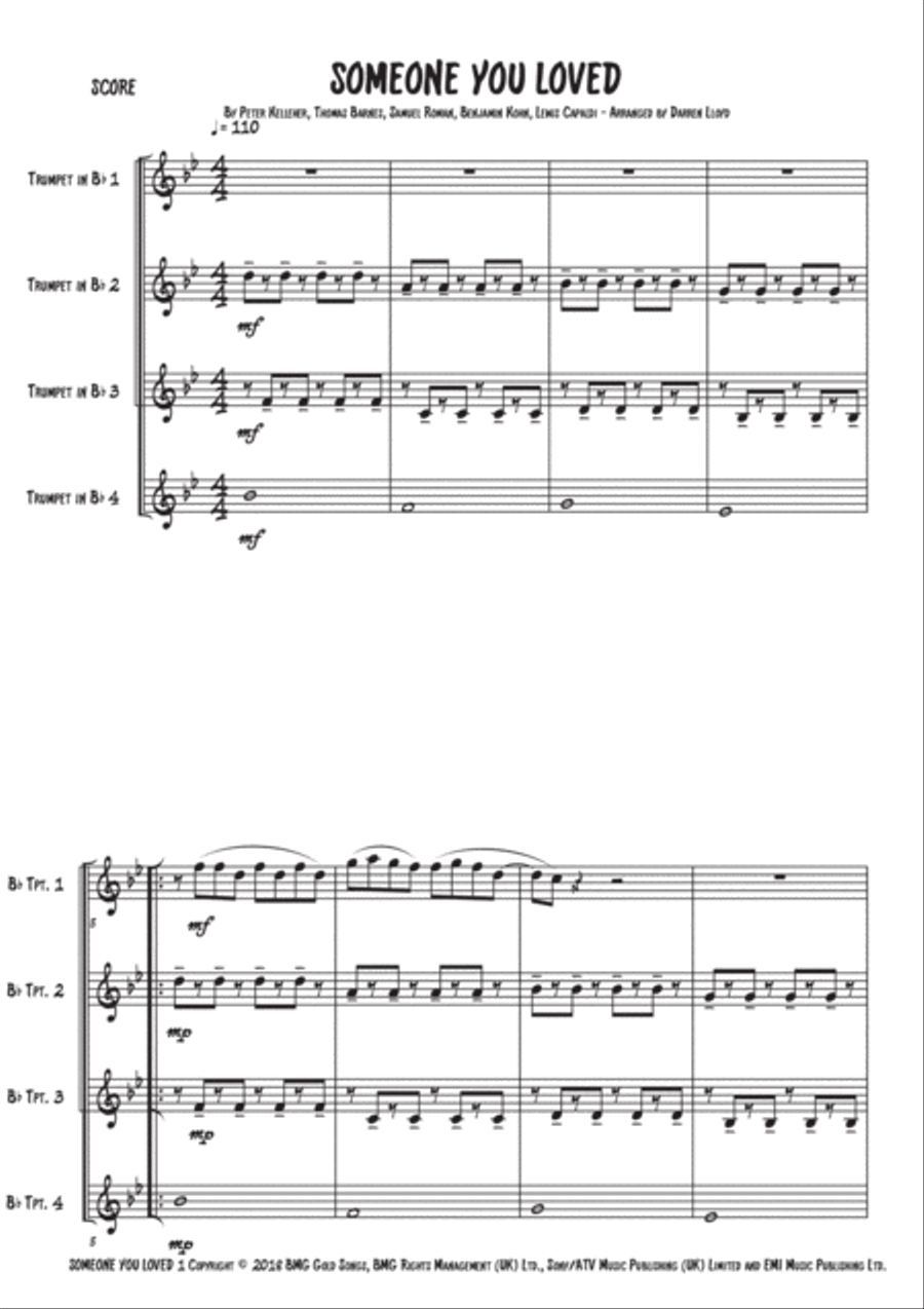 Someone You Loved Brass Ensemble scores gallery preview page 2