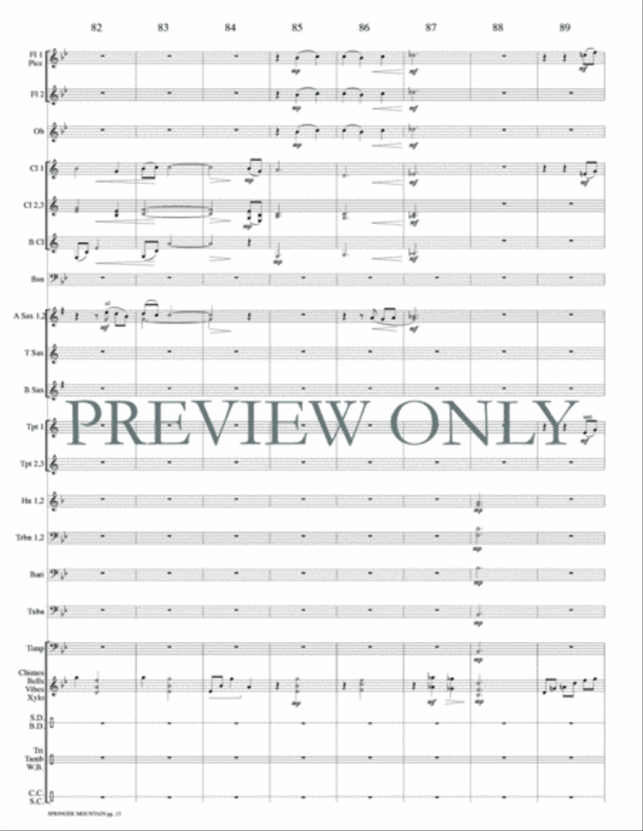Springer Mountain Concert Band scores gallery preview page 16