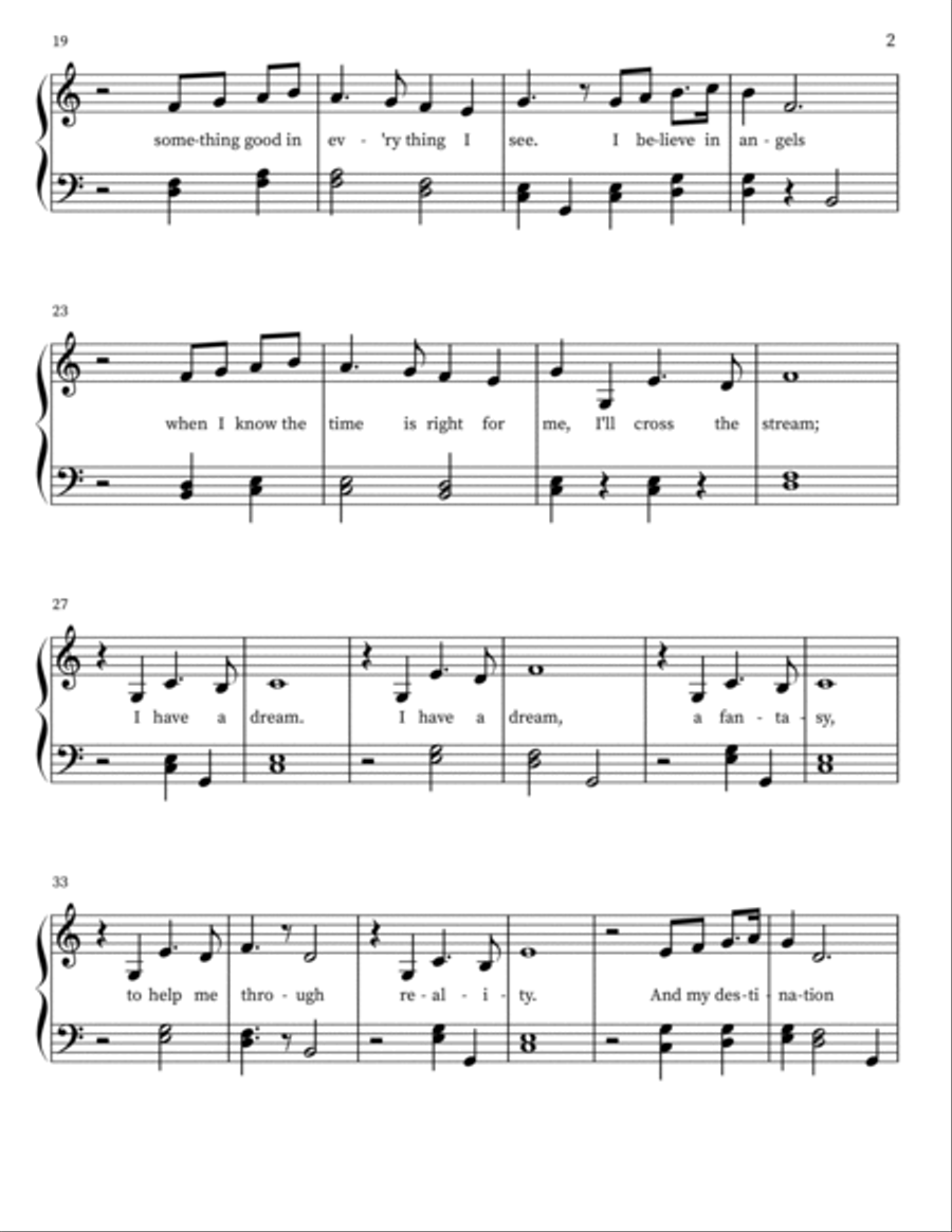 I Have A Dream Piano, Vocal, Guitar scores gallery preview page 2