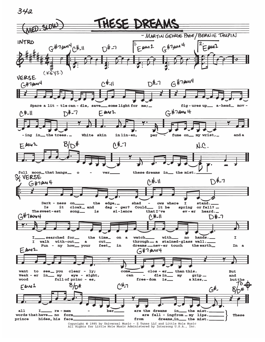 These Dreams Voice scores gallery preview page 1