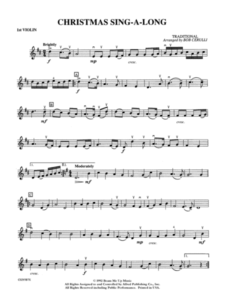 Christmas Sing-a-Long: 1st Violin