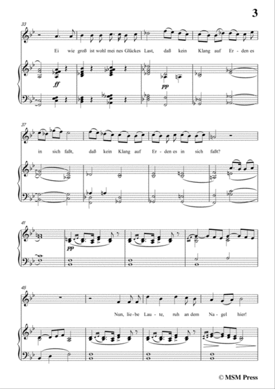 Schubert-Pause,from 'Die Schöne Müllerin',Op.25 No.12,in B flat Major,for Voice&Piano Voice scores gallery preview page 5