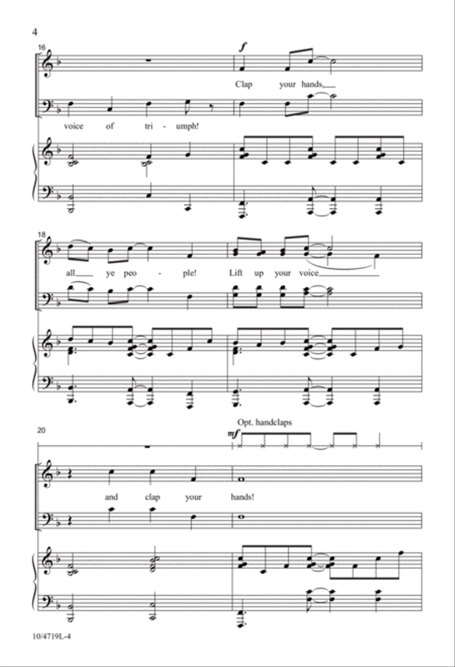 Clap Your Hands, All Ye People! 4-Part scores gallery preview page 4