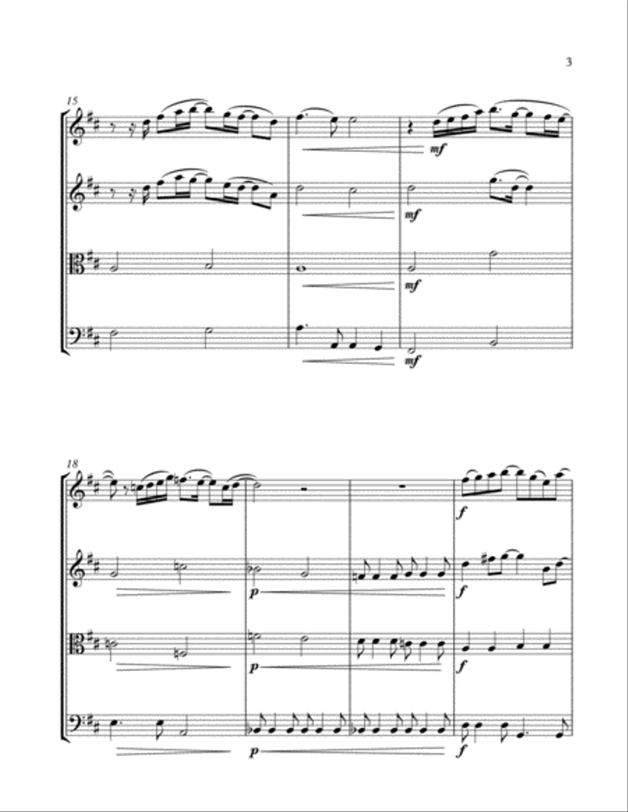 Glory Of Love Theme from KARATE KID PART II String Quartet scores gallery preview page 3